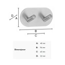 Beslagsboden Dobbel Krok 1091 - Selvklebende Svart Matt