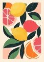 Citrus Fruit Illustration Plakat Plakat / 21x30cm
