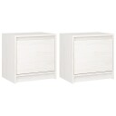vidaXL Nattbord 2 stk 40x30,5x40 cm heltre furu hvit