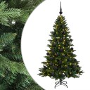 vidaXL Kunstig juletre med julekuler 150 cm 150 LED-lys Varmhvit