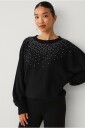 Ellos Collection Strikket pullover med rhinstener Svart