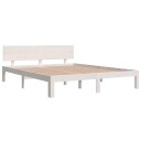 vidaXL Sengeramme hvit heltre furu 160x200 cm