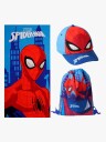 Marvel Spider Man Strandsett med Håndkle Caps &  Gympose Blå