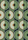 Retro Circles Green Plakat / 21x30cm