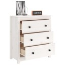 vidaXL Skjenk hvit 70x35x80 cm heltre furu