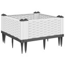 Plantekasse med plugger hvit 42,5x42,5x28,5 cm PP