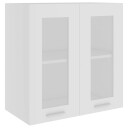 vidaXL Hengende skap glass hvit 60x31x60 cm sponplate