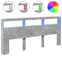  Hodegavl skap med LED betonggrå 220x17x102 cm 8721012465428