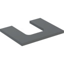 GEBERIT ONE bordplate 600x470x30mm utskjæring i midten for høy kompakt kum