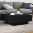  Salongbord med LED-lys svart 80x80x31 cm 836589