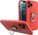 Hurtel Ring Case silikonetui med fingergrep og stativ for Samsung Galaxy A22 4G Rød