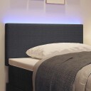  LED Sengegavl Enkel Design Mørk Grå 90 cm Corduroy Stoff