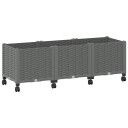 vidaXL Hagekrukke med hjul Lysegrå 120 x 40 x 48 cm PP