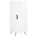 vidaXL Skjenk høyglans hvit 34,5x34x90 cm konstruert tre