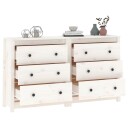 vidaXL Skjenk hvit 140x35x80 cm heltre furu