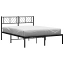 vidaXL Sengeramme i metall med hodegavl svart 135x190 cm 8721012189577