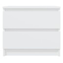 vidaXL Nattbord hvit 50x39x43,5 cm sponplate
