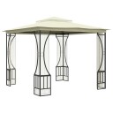 vidaXL Paviljong med nett 300x300x265 m kremhvit