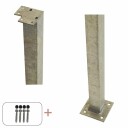 Stålstolpe PLUS Hjørne med Fot til Rekkverk 4,5 x 4,5 cm Stål
