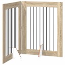 Vidaxl Foldbar Hundegitter Med Stativer 2 Stk. Sonoma Eik 160.5 cm