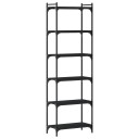  Bokhylle 6 etasjer svart 60x30x188 cm konstruert tre 8721012194441
