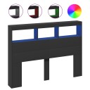  Hodegavl skap med LED svart 140x17x102 cm 8721012465121