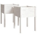 vidaXL Plantekasser 2 stk hvit 50x50x70 cm heltre furu