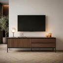 Velar TV benk 180x55x40 cm   Milano Walnut Wood Black Black