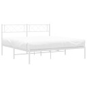 vidaXL Sengeramme i metall med hodegavl hvit 120x200 cm 8721012191037