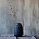 Vase Groove Ø 15x22 cm - Svart