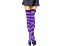 Leg Avenue Striped Nylon Thigh Highs Black/purple Strømpebukser