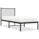 vidaXL Sengeramme i metall med hodegavl svart 75x190 cm