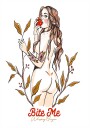Bite Me Sexy Pin Up Girl Eating An Apple Plakat Plakat / 100x150cm