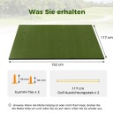 3-i-1 golf tee matte. Høykvalitets slagmatte med kunstgress, 152 x 117 cm.