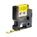 DYMO Rhino krympestrømpe, 12 mm x 1.5 m, sort på gul