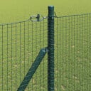 Sveiset Ståltrådsgjerde med 13 Spiker Stolper Grønn 1.4x50 m