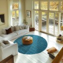 Runde tepper   Farley Natural Cotton Shaggy turkis Størrelse: Ø 240 cm