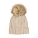 Huttelihut Sand Melange Lue Strikk Alpaca Pompom 4-6 år/53