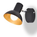  Vegglamper 2 stk for pærer E27 svart og gull