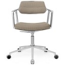 Vipp 453+ Svingstol Med Hjul Polert Aluminium / Dark Sand