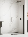 SMART™ | Walk in Dusjvegg m/skyvedør | 8mm glass | Sort Matt   110x200
