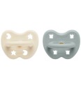 Hevea Smokker 3–36 Md. 2-pack Naturgummi Melkeaktig Whit Hevea 3-36 md Smokk Blå Hvit