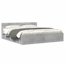  Sengeramme med hodegavl betonggrå 180x200 cm konstruert tre 8721102855481