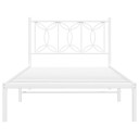  Sengeramme i metall med hodegavl hvit 100x200 cm 8721102644351