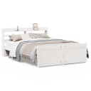  Sengeramme med hodegavl hvit 120x200 cm heltre furu