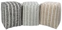 Nordstrand Home Sidepuff   28x28x40 cm   Beige med mønster   Praktisk puff fra