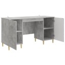 vidaXL Skrivebord Betonggrå Konstruert tre 142,5 x 50 x 75 cm