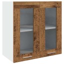  Kjøkken veggskap med glassdør gammelt tre 60x31x60 cm 8721158436924