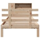  Seng med bokhylle uten madrass 100x200 cm heltre furu 8721158615220