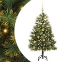  Kunstig hengslet juletre med kjegler grønn 150 cm
